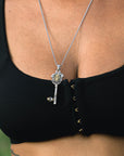 Calavera Virgin Mary Key Necklace