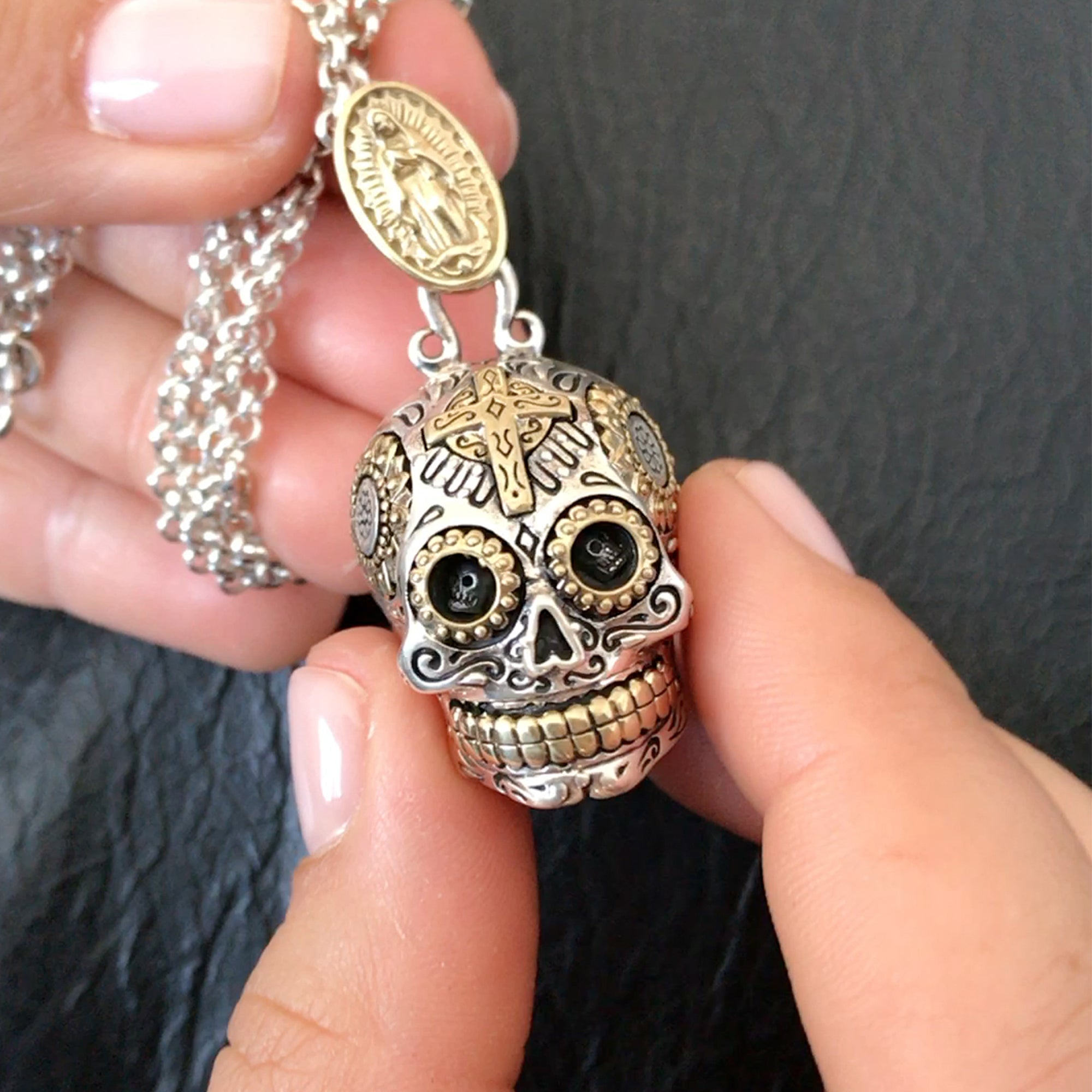 Large Calavera Sugar Skull Necklace