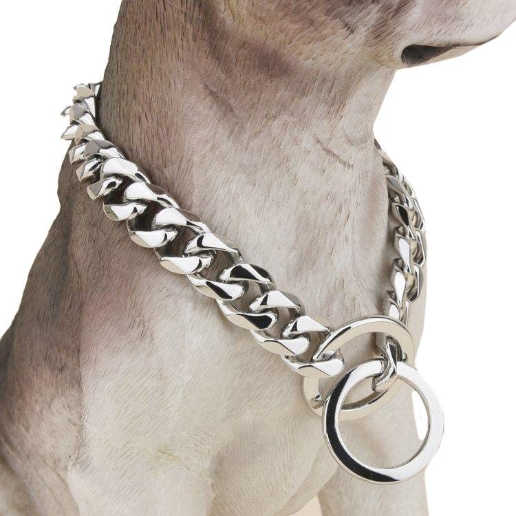 Cuban Chain Dog Collar - Silver Phantom Jewelry