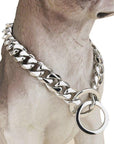 Cuban Chain Dog Collar - Silver Phantom Jewelry