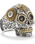 Calavera Sugar Skull Ring - Silver Phantom Jewelry