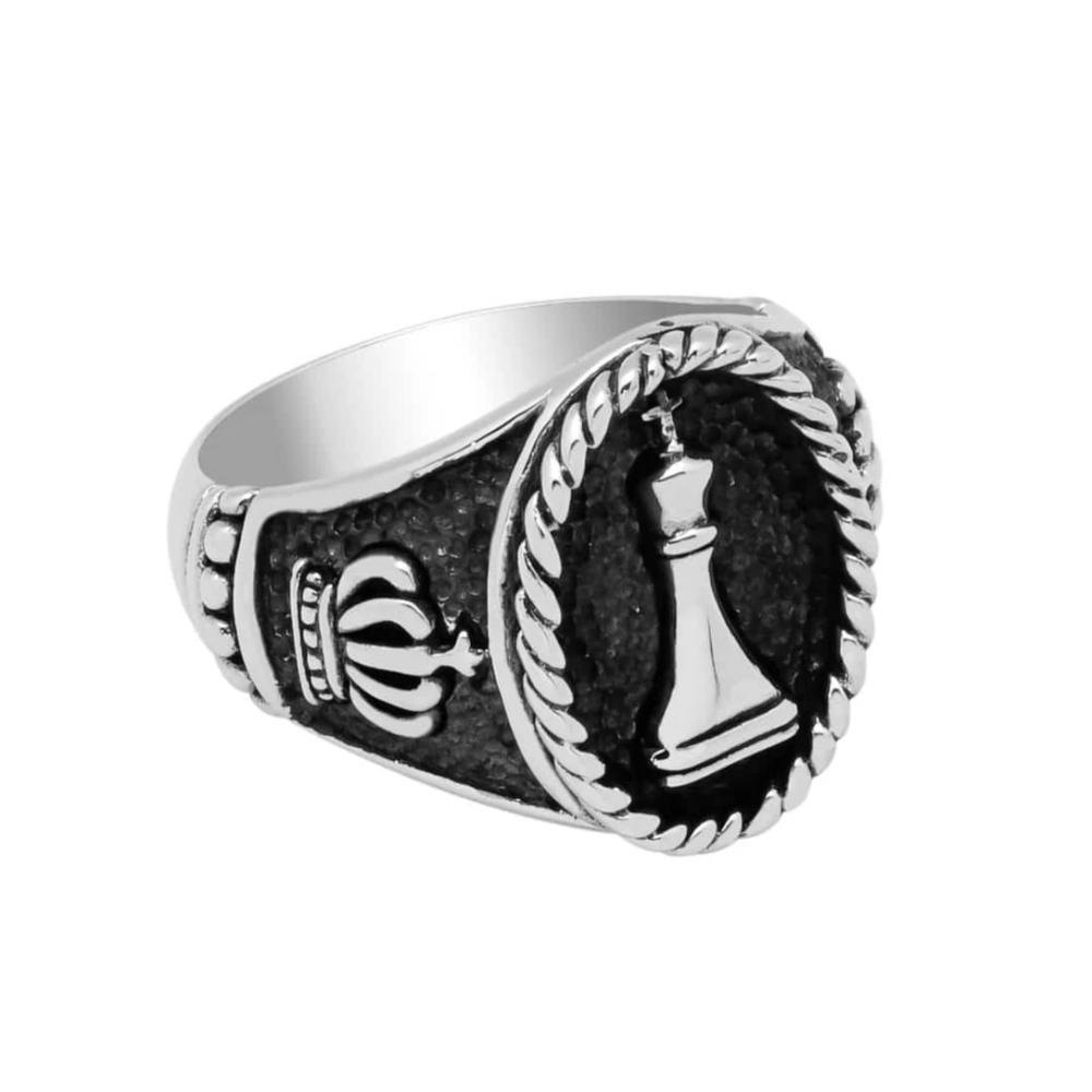 Chess King Ring - Silver Phantom Jewelry