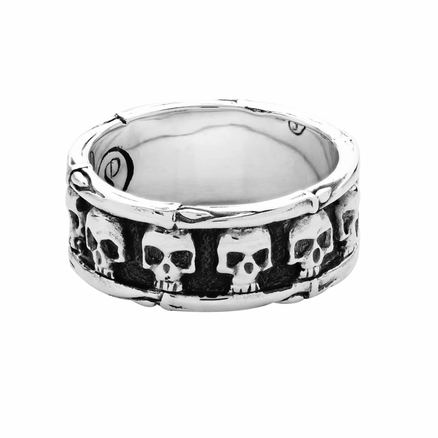 Skull and Bones Band - Silver Phantom Jewelry