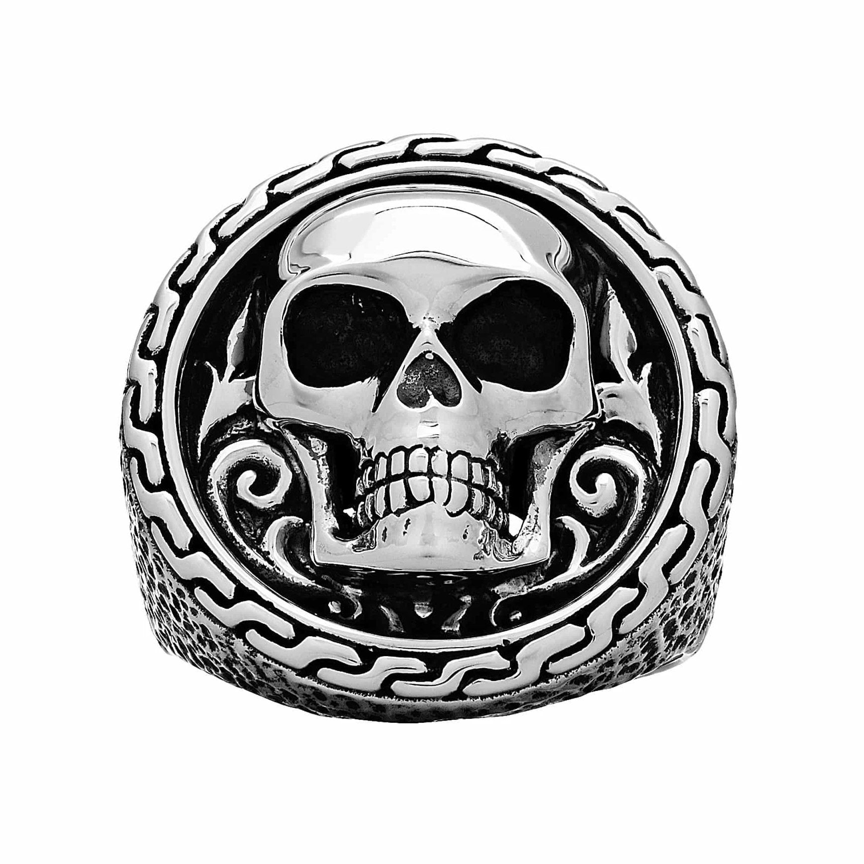 Skull Emblem Ring - Silver Phantom Jewelry