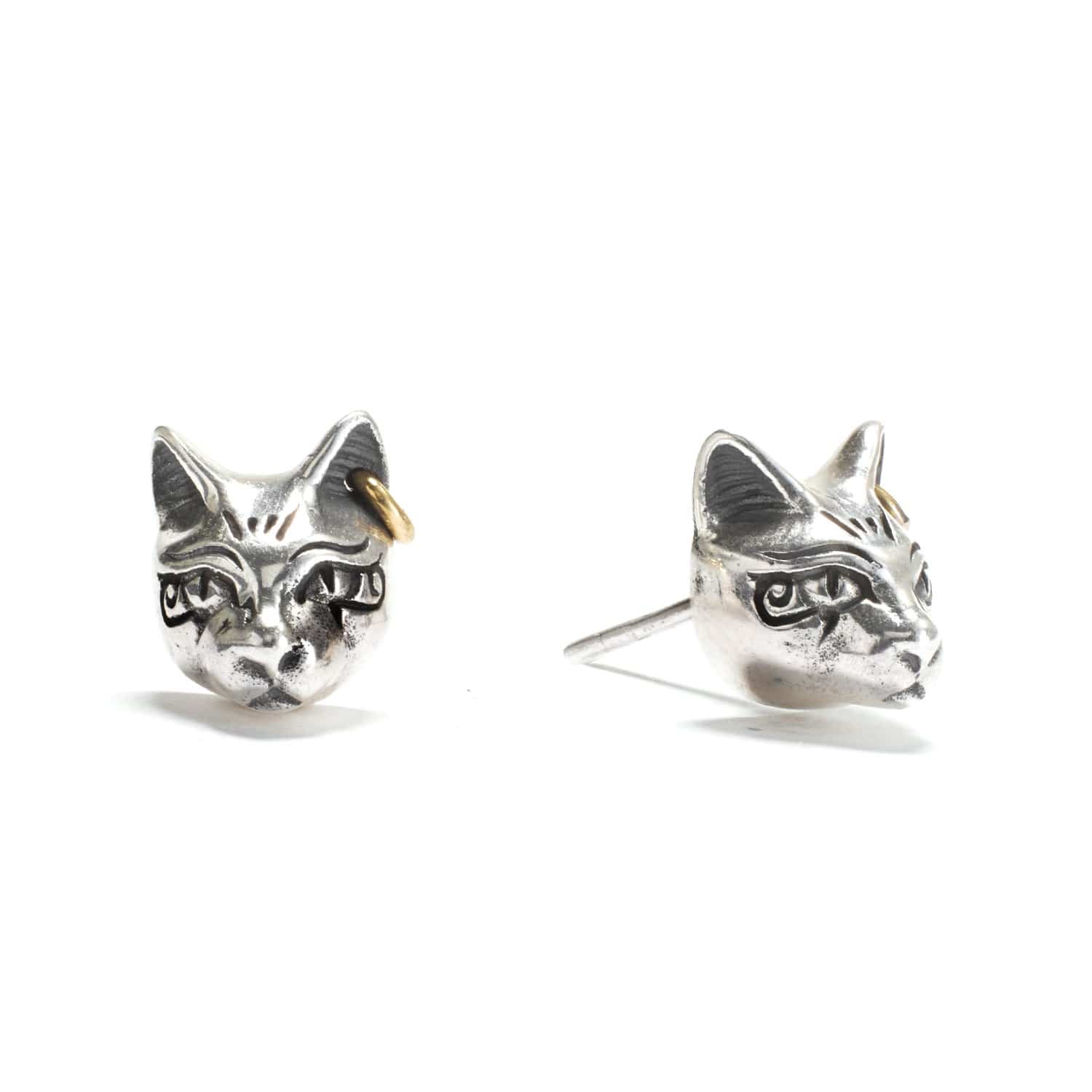 Egyptian Cat Earrings - Silver Phantom Jewelry