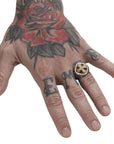 Layered Cross Ring with 18k Gold - Silver Phantom Jewelry