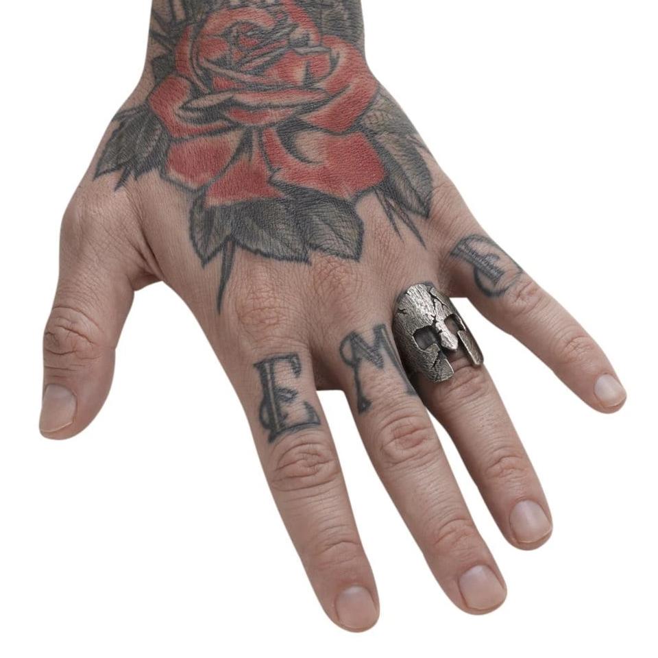 Battle Scarred Spartan Helmet Ring - Silver Phantom Jewelry