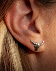 Bull Skull Stud Earrings