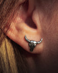 Bull Skull Stud Earrings