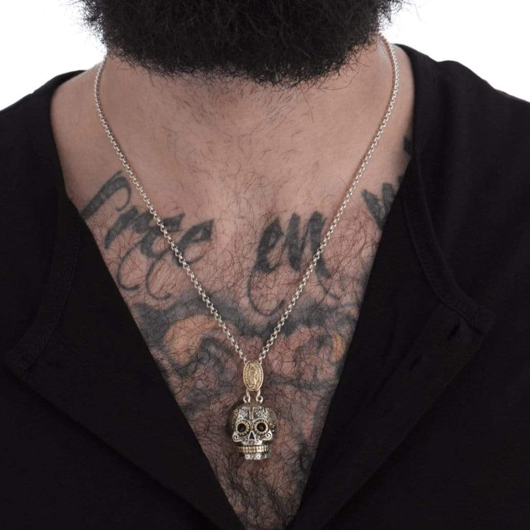 Large Calavera Sugar Skull Necklace