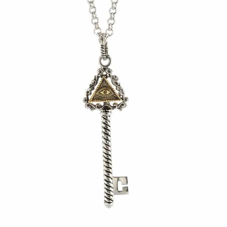 Eye of Providence Key Necklace - Silver Phantom Jewelry