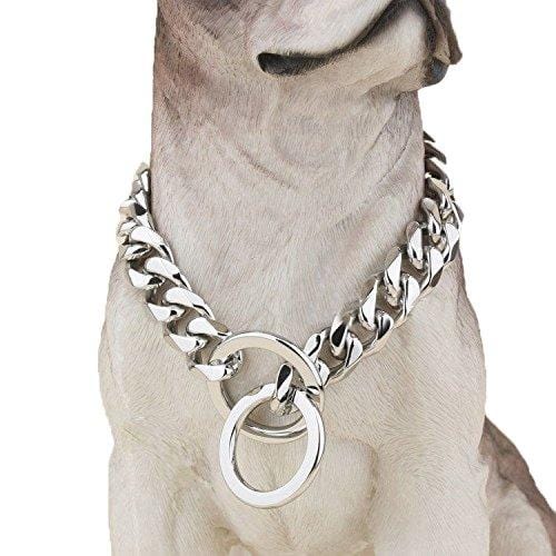 Cuban Chain Dog Collar - Silver Phantom Jewelry