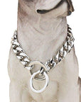 Cuban Chain Dog Collar - Silver Phantom Jewelry