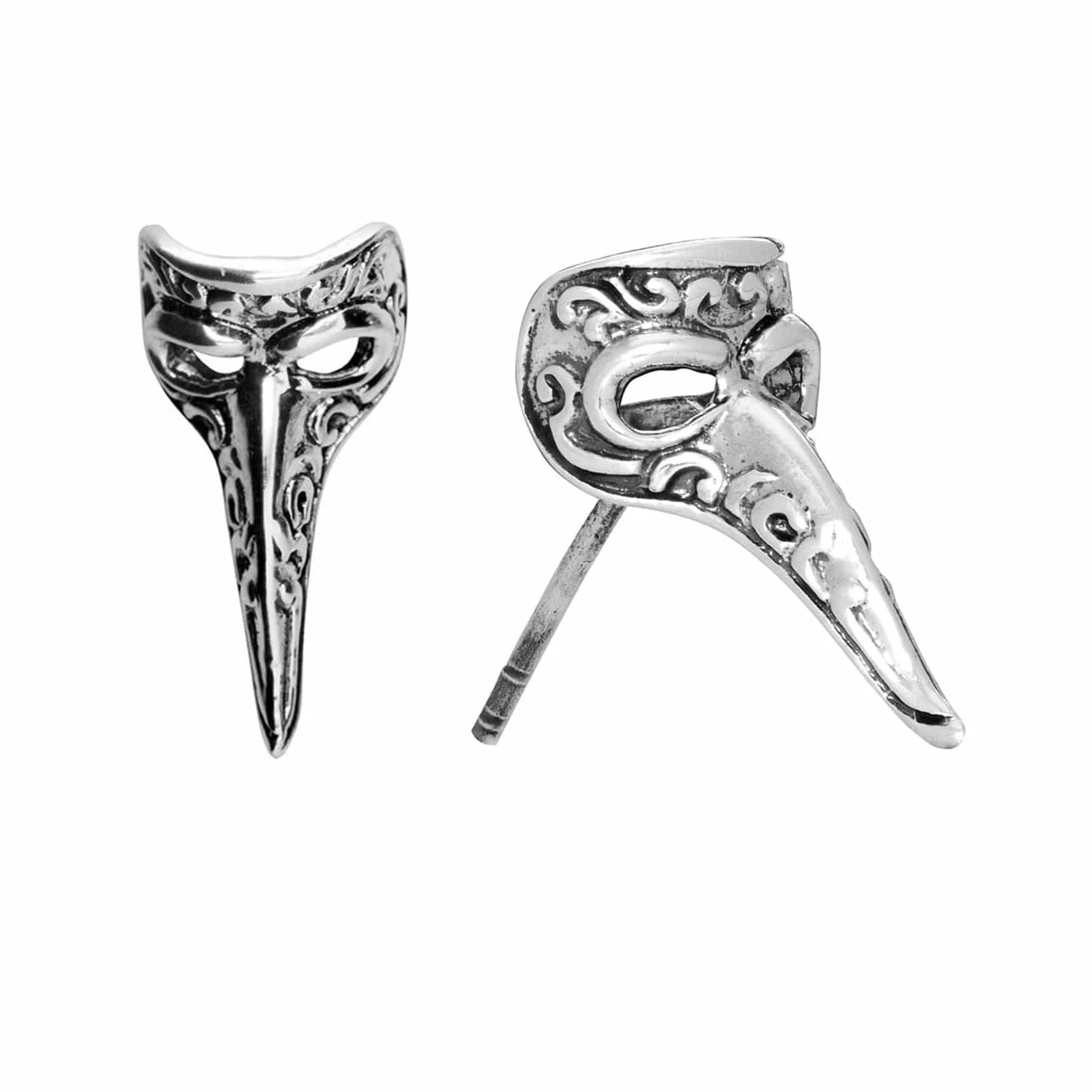 Plague Mask Earrings - Silver Phantom Jewelry