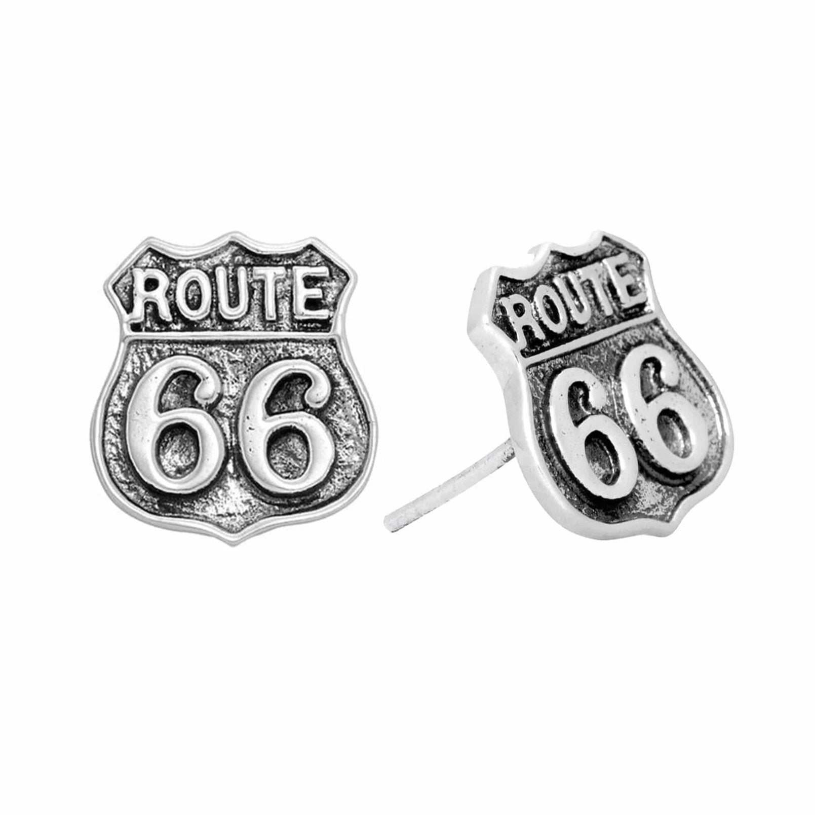 Route 66 Stud Earring - Silver Phantom Jewelry