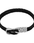 Stone Texture Leather Bracelet - Silver Phantom Jewelry