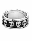 Skull and Bones Band - Silver Phantom Jewelry