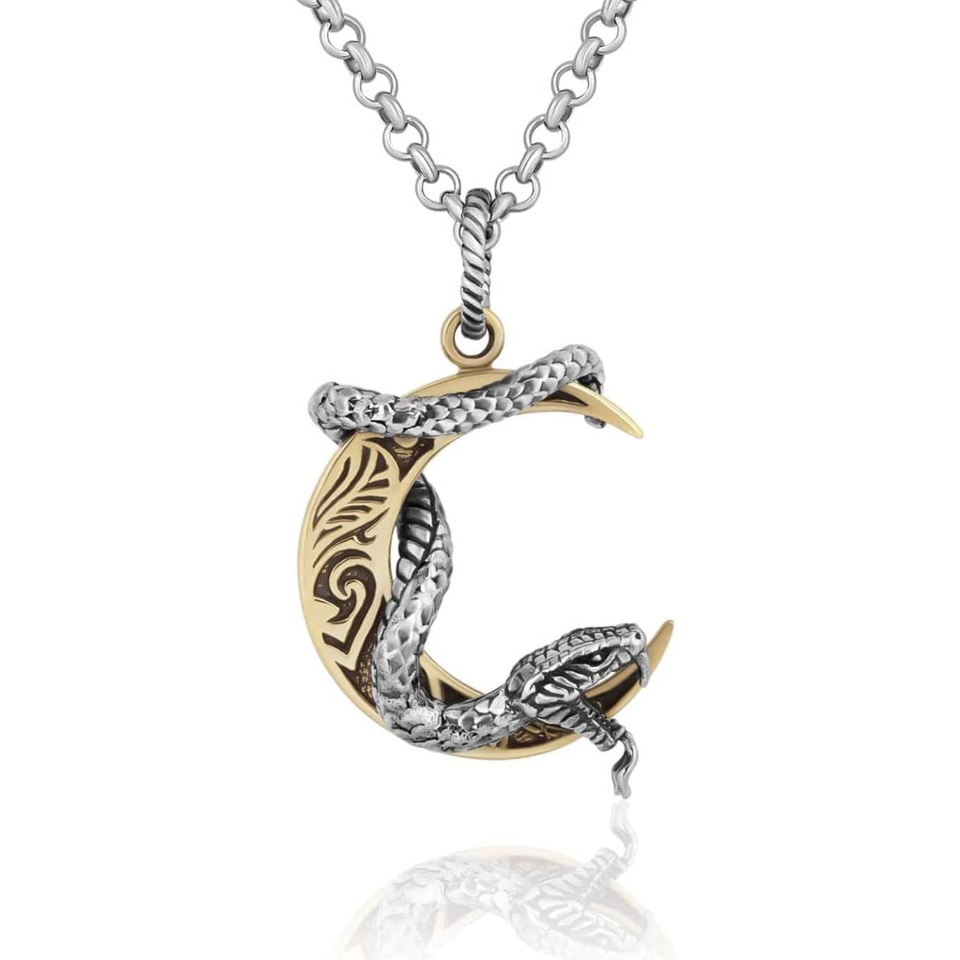 Serpent Moon Necklace - Silver Phantom Jewelry